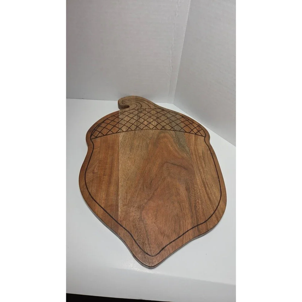Acorn shaped wooden cutting board, serving tray
